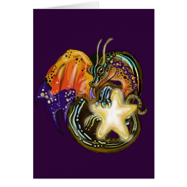 Star Glow Dragon Hälsningskort (Framsidan)