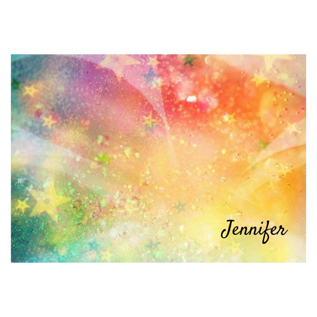 Star Gnistra Glitter DIY Personlig Namn Post-it Block (Skapare uppladdad)