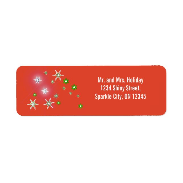 Star Gnistra Helgdag Red Returadress Etikett (Framsidan)
