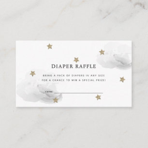 Star & Grått Cloud Baby Shower Diaper Raffle Bilje Tilläggskort