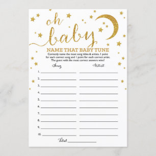 Star Guld Glitter Namn som Baby Tune Game Inbjudningar