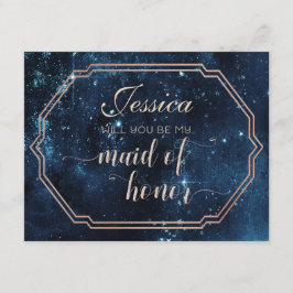 Star Himlar Celestial blir du min Maid of honor Inbjudningar