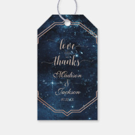 Star Himlar Celestial Galaxy Bröllop Kärlek & Tack Presentetikett