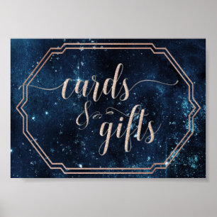 Star Himlar Celestial Galaxy Bröllopskort och pres Poster