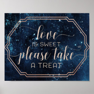 Star Himlar Celestial Galaxy Kärlek är sötat Poster