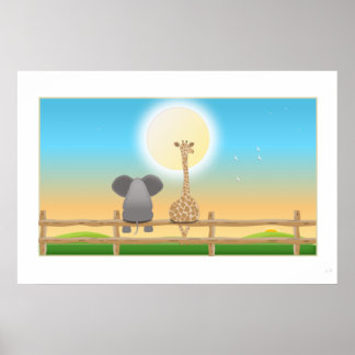 Står i en vy poster