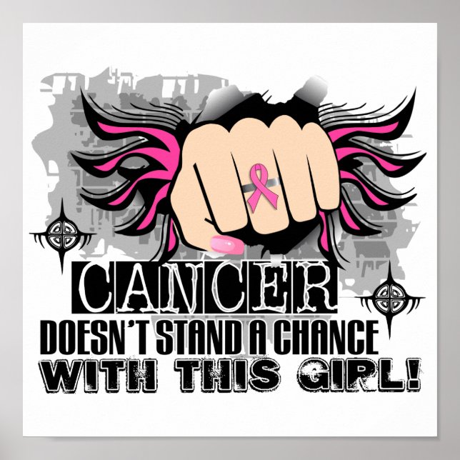 Står inte för en chans till bröstcancer poster (Framsidan)