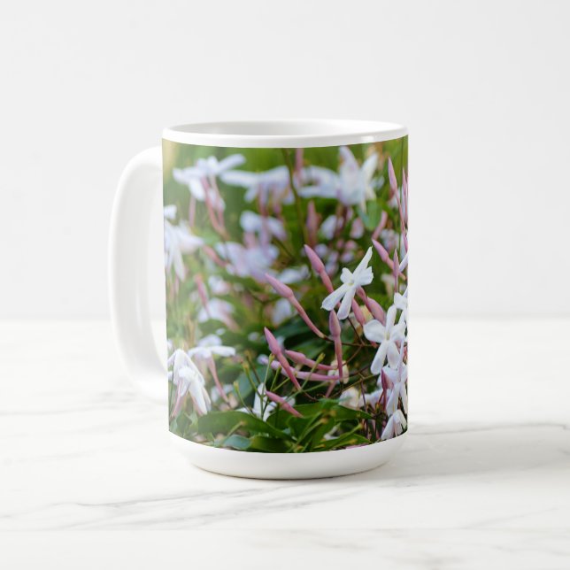 Star Jasmine Flower Blommigt Rosa Mugg Coffee Kopp (Framsida vänster)