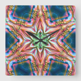 Star kaleidoskop i obearbetat struktur, bränd lax fyrkantig klocka