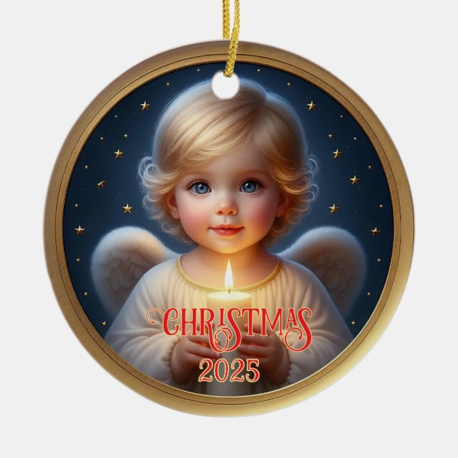 Star-Kissed Angel Child with Candle Ornament (Framsidan)