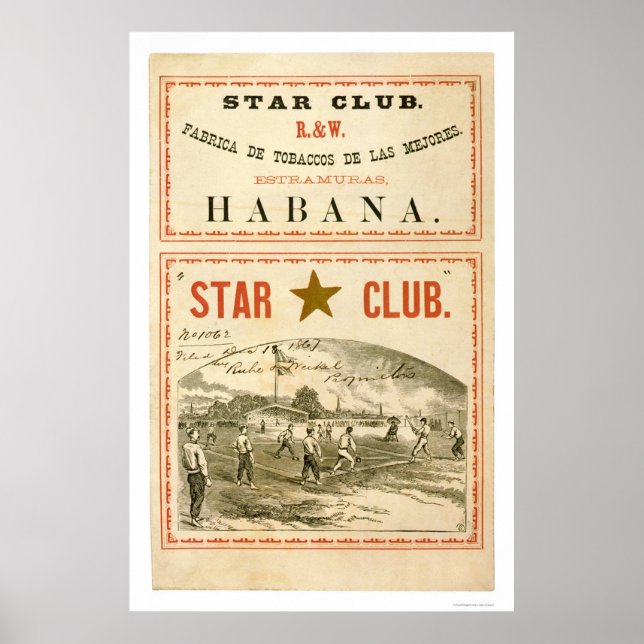 Star Klubb Baseball 1867 Poster (Framsidan)