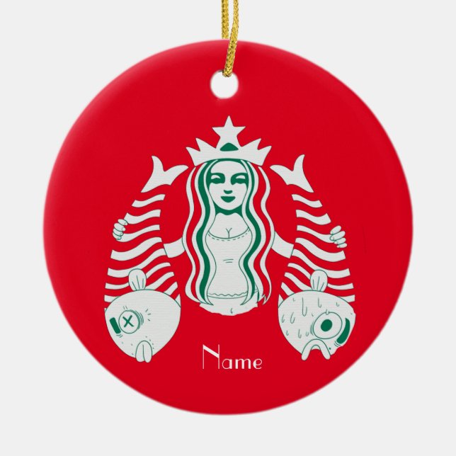 Star-Krona Queen Sjöjungfru Thunder_Cove Julgransprydnad Keramik (Framsidan)