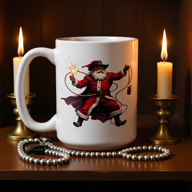 Star Lasso Cowboy Santa Kaffemugg (Skapare uppladdad)