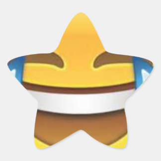 Star Laughing Emoji Stjärnformat Klistermärke