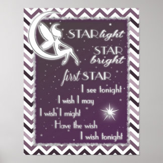 Star Light Star Bright Nursery-tecken Poster
