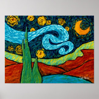 Star Lit Night Himlar Poster