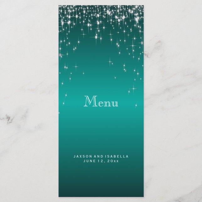 Star Ljus i Teal - Menu Meny (Framsida)