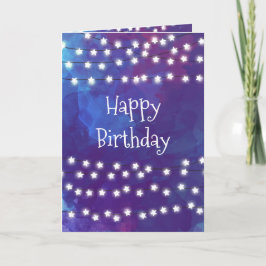 Star Ljus på Kobalt Blue Birthday Card Kort