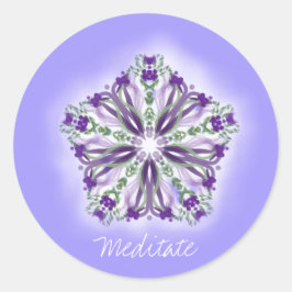 *~* Star Mandala för Meditation Mindfulness Runt Klistermärke