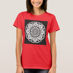 Star Mandala knackar svart och vitt T-shirt