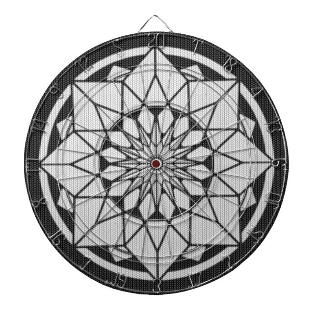 Star Mandala knullar svart och vitt Piltavla (Framsidan)
