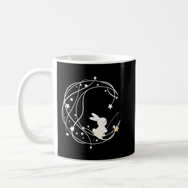 Star Måne Rabbit Lovers Mug Kaffemugg (Vänster)
