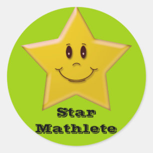 Star Mathlete Sticker Runt Klistermärke