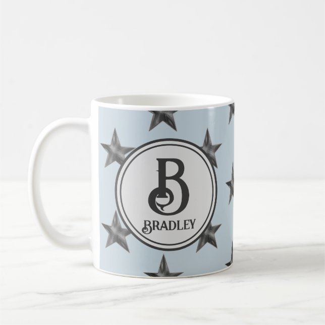 Star Monogram-familjen, första Namn Nautical Kaffemugg (Vänster)