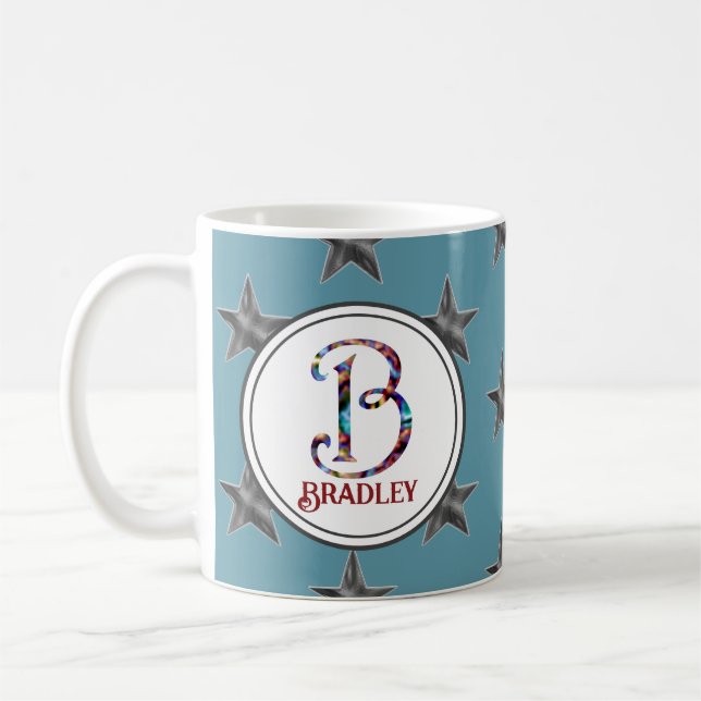 Star Monogram-familjen, första Namn Nautical Kaffemugg (Vänster)