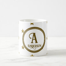 Star Monogram Golden Star Mönster-familjen - först
