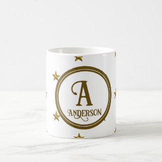Star Monogram Golden Star Mönster-familjen - först Kaffemugg