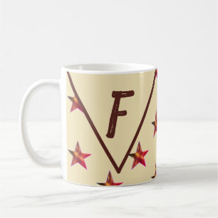 Star Monogram Red Tan Keepsakys-familjen - första Kaffemugg