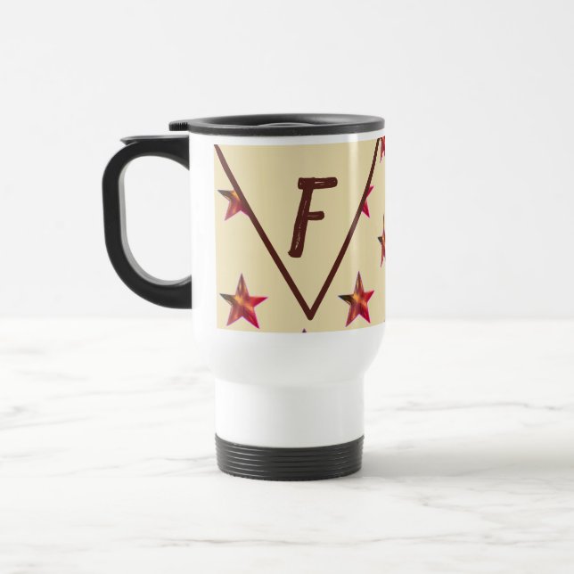 Star Monogram Red Tan Last Name Family Initial Resemugg (Vänster)