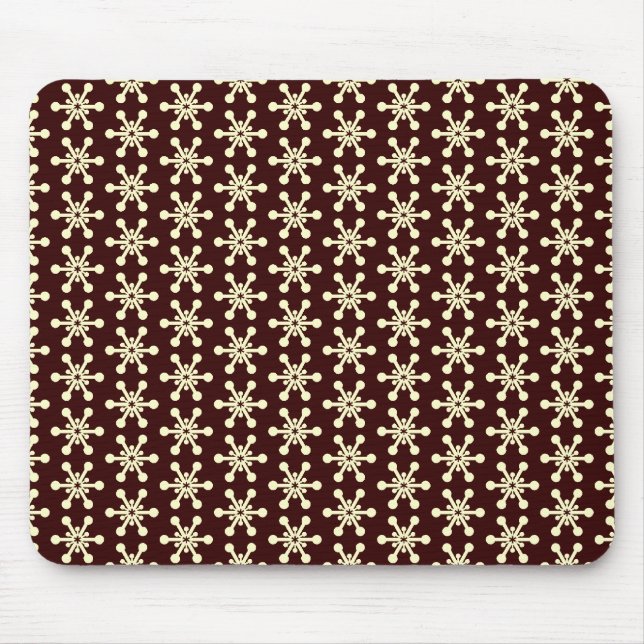 Star Mönster - Cream på Mörk Brown Musmatta (Framsidan)