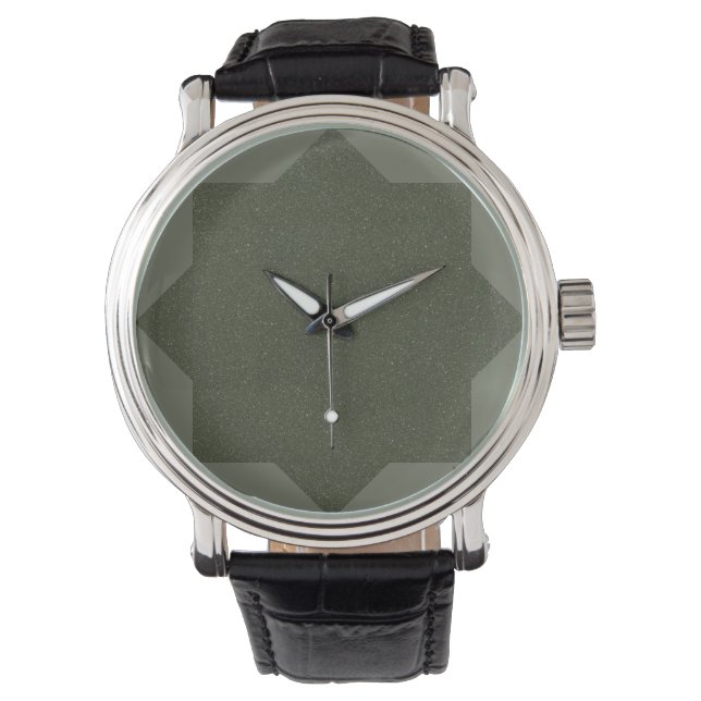 Star Mönster Moss Grönt eWatch Watch  Armbandsur (Framsida)