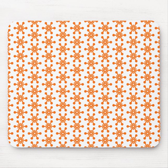 Star Mönster - Orange på vit Musmatta (Framsidan)