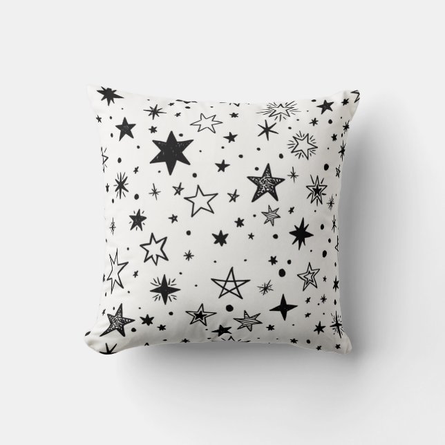Star mönster på vit bakgrund kudde (Framsida)