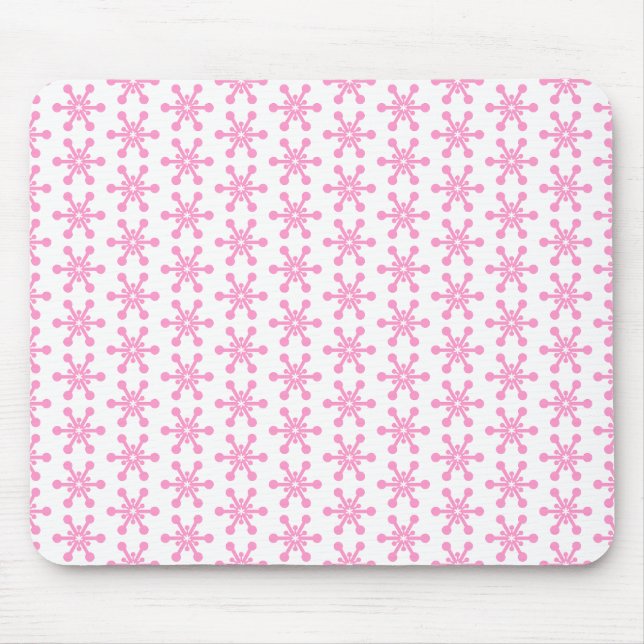 Star Mönster - Rosa på White Musmatta (Framsidan)