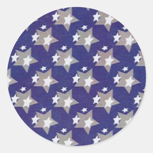 Star Mönster Sticker Runt Klistermärke (Framsida)