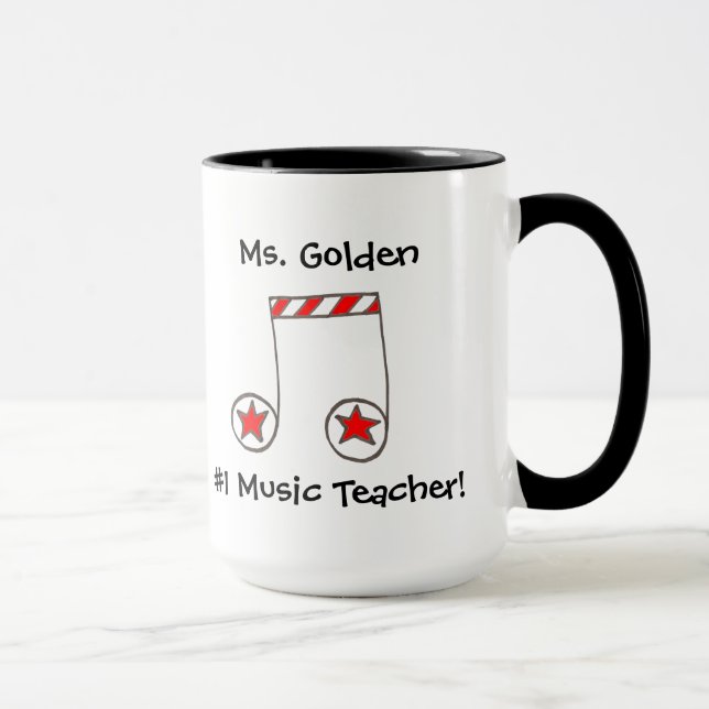 Star Musical Note Music Teacher Gift Mugg (Höger)