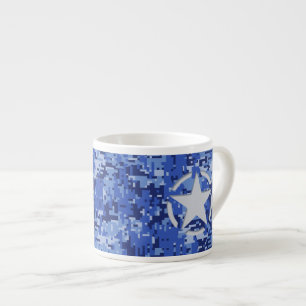 Star Navy Blue Digital Camouflage Espressomugg