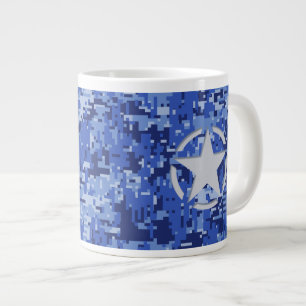 Star Navy Blue Digital Camouflage Jumbo Mugg
