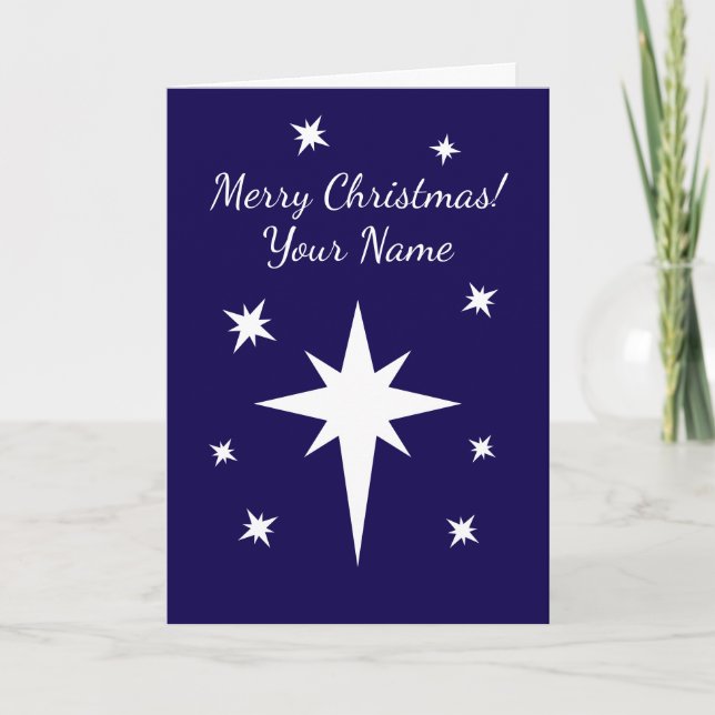 Star of Bethlehem personalized Christmas Kort (Framsida)