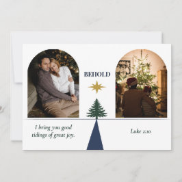 Star of Bethlehem Religious Two Photo Christmas Julkort