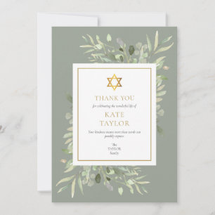 Star of David Begravningsminne Judisk Tack Kort