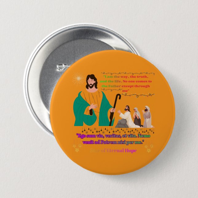 Star of Eternal Hope orange Knapp (Framsida & baksida)