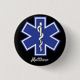 Star of Life EMS EMT - Editable Namn Knapp