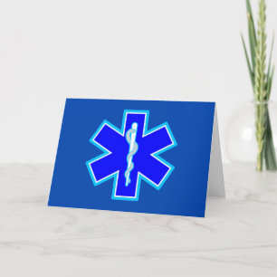 Star of Life Sjukvårdare-symbol EMS Blue Kort