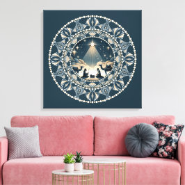 Star of Wonder Nativity Dot Mandal Canvas Art