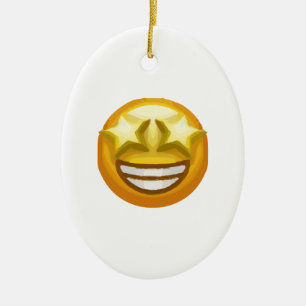 star öga emoji julgransprydnad keramik